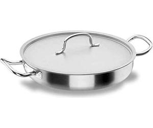 Lacor CHEF Classic 50645 Poêle à frire, 45 cm de diamètre maxi, acier inoxydable, compatible induction, couvercle inclus