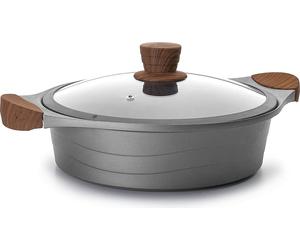 LACOR Cocotte M/Couvercle en verre, Aluminium, Gris, 28 cm