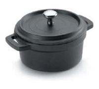 Lacor Faitout rond 25915 avec couvercle – aluminium fondu noir 14 cm – tous feux
