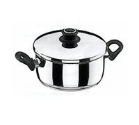 Lacor – Faitout inox Studio 85026 – 26 cm avec couvercle Noir/Argenté