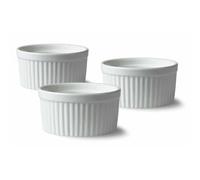 Lacor Lot De 3 Ramequins En Porcelaine Blanche, Finition Lisse Et Brillante Diam 9cm