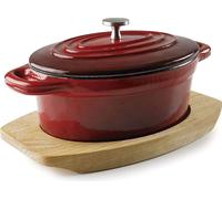 Lacor Magma Red Casserole ovale avec couvercle Rouge antique