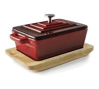 LACOR Magma réseau/Grey Casserole rectangulaire + Couvercle Dégradé Rouge