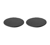 LACOR Plateau Rond, Ardoise, Noir cendré, 30 cm & Plateau Ardoise Ronde de Ø20 cm, Autre, Noir, 20 cm