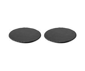LACOR Plateau Rond, Ardoise, Noir cendré, 30 cm & Plateau Ardoise Ronde de Ø20 cm, Autre, Noir, 20 cm