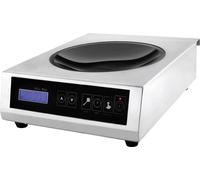 Lacor Professional Wok à induction 3500W, 5,3 tonnes, métal, acier inoxydable et noir