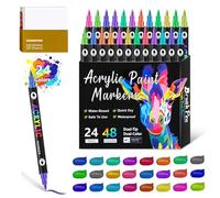 L'acryl'art - Coffret De Feutres Acryliques 168, L'acryl'art Coloriage Séchage Rapide Anti-Taches, Feutre Acrylique Coloriage Magique, Acrylic Marker Pour Pierres œU.S Bois Plastique Verre (48)