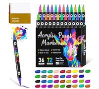 L'acryl'art - Coffret De Feutres Acryliques 168, L'acryl'art Coloriage Séchage Rapide Anti-Taches, Feutre Acrylique Coloriage Magique, Acrylic Marker Pour Pierres œU.S Bois Plastique Verre (72)