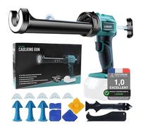 LADAMI Presse à cartouche sans fil compatible avec Makita 18 V, pour batterie Einhell, pour batterie Bosch, avec lumière LED, 4 vitesses réglables, pistolet électrique en silicone, batterie pour