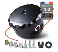 LADAMi Tête de faucheuse, tête de fil pour débroussailleuse - Accessoire pour débroussailleuse - avec système Tap & Go - M10x1,25 Bobine de fil - Tête de taille-haie universelle