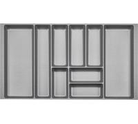 Lade organizer - Bacs à couverts plastique - largeur : 809 ± 1 mm (corps 90 cm) - gris argenté