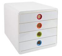 Ladebox POP-BOX : Boîte de rangement avec 4 tiroirs fermés, adaptée aux documents A4+
