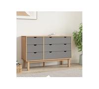 vidaXL Commode OTTA Marron et gris 111x42x73,5 cm Bois de pin massif 348586