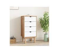 vidaXL Commode OTTA Marron et blanc 46x39,5x90 cm Bois de pin massif 348581