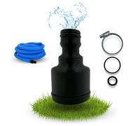 LADSPRINT® Adaptateur de tuyau 1/2" vers 32 mm | Compatible avec Gardena & de nombreux autres systèmes de tuyaux | Avec joints toriques et colliers de serrage | Fabriqué en Allemagne | PETG