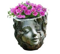 Lady Head Planter - Statue de Pot Visage en Résine, Vase Décoratif Créatif Pour Arrangement Ou Floral | Décoration élégante pour la maison et le jardin d'intérieur, la terrasse extérieure