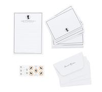 Lady Whistledown Lot de 20 feuilles de papier à lettre A5 Lady Whistledown Society, 10 enveloppes, 10 autocollants en feuille d'or - Produit officiel Bridgerton