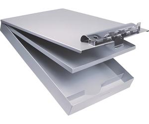 Läufer 21017 Porte-bloc - Porte-formulaires avec boîte, aluminium, avec séparateur de compartiment