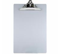 Läufer 22517 Porte-bloc en aluminium pour format A4, pince extra forte et large, plaque d'écriture stable, trou de suspension, coins arrondis, argent
