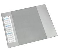 Läufer 42653 Durella D2 sous-main avec deux rabats latéraux transparents, 65x52 cm, gris, sous-main antidérapant