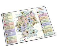 Läufer 45346 corbeille à schrei avec motif chat et fleur, rutschfeste Schreibtischunterlage mit Landkarte Entdecke Deutschland für Kinder, 40x53 litres, parfait pour e chambre D'enfants, rond, plastique solide