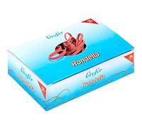 Läufer 51645 bracelets élastiques Rondella 150 x 4mm, diamètre 100mm, élastiques à 4mm de large, carton de 50g, rouge