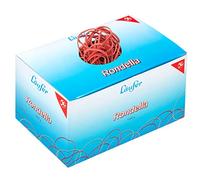 Läufer 51741 bracelets élastiques Rondella 80 x 2mm, diamètre 50mm, élastiques à 2mm de large, carton de 1kg, rouge
