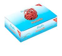 Läufer 51742 bracelets élastiques Rondella 80 x 2mm, diamètre 50mm, élastiques à 2mm de large, carton de 500g, rouge