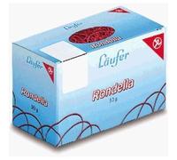 Läufer 51745 bracelets élastiques Rondella 80 x 2mm, diamètre 50mm, élastiques à 2mm de large, carton de 50g, rouge