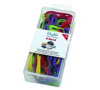 Läufer 59073 bracelets élastiques X Rondella, bandes élastiques croisées, élastiques 130 x 11 mm, diamètre 85 mm, boîte de 30g, couleurs assorties Rouge