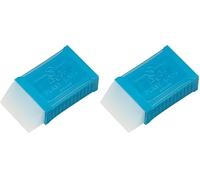 Läufer 69392 Plast L-125, gomme avec gaine pratique, gomme plastique, biseautée, transparent (Lot de 2)