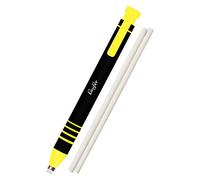 Stylo-gomme en plastique, 2 gommes de rechange, jaune