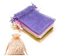 Lafefe Lot de 50 Pochettes Cadeaux en Organza avec Cordon de Serrage - 10 x 15 cm - pour Mariage, fête, Festival, Bonbons et Jeux
