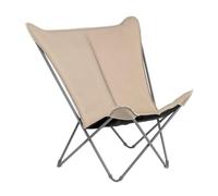 Lafuma - Fauteuil Papillon matelassé Grande Largeur | Fabriqué en FRANCE - Garantie 5 ans - Beige - Léger et pliant pour un transport facile, Largeur grand confort