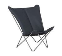 Lafuma - Fauteuil Papillon matelassé Grande Largeur | Fabriqué en FRANCE - Garantie 5 ans - Gris - Léger et pliant pour un transport facile, Largeur grand confort, Matelas << nid