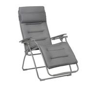 Lafuma - Fauteuil Pliant matelassé Zéro Gravité | Fabriqué en FRANCE - Garantie 5 ans - Gris - Maintien ferme de tout le dos, Inclinaison ajustable en un clin d'œil
