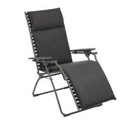 Fauteuil Relax Transat Jardin - Chaise Longue Matelassé Zéro Gravité - Bayanne - Hedona - Gris Onyx - Lafuma Mobilier