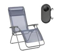 Lafuma MOBILIER - Ensemble Fauteuil Relax Transat Jardin - Chaise Longue Et Porte Gobelet - Rclip - Batyline® Iso - Bleu Ocean - Fabriqué en France - BDL0012_9870 - Garantie 5 Ans - L.88xl.67xH.114cm