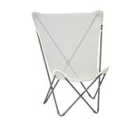 Lafuma MOBILIER - Fauteuil Papillon Pliant Pop UP - Toile Batyline Résistante et Amovible - Chaise Extérieure, Terrasse, Salon et Jardin 1 Position - Tout Confort, Fabriqué en France - Beige SEIGLE