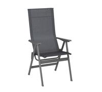 Lafuma MOBILIER - Fauteuil Pliant Dossier Haut - Zen-it - Batyline® Duo - Gris Obsidian - Fabriqué en France - LFM2780_9718 - Garantie 5 Ans - L.64xl.62xH.117cm
