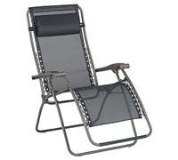 Lafuma MOBILIER - Fauteuil Relax Zéro Gravité RSXA - Chaise Longue Pliante Terrasse et Jardin - Toile Batyline Résistante - Transat Multiposition, Tout Confort, Fabriqué en France - Gris Fonte