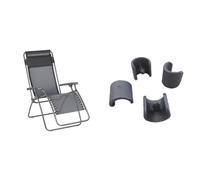 Lafuma Mobilier Relaxe Rt2 Relax, Tube Acier HLE, Fonte, 86 x 68 x 114 cm & Kit de 4 Patins pour Fauteuil Relax et Chaise Longue, Diamètre: 20 mm, Couleur: Anthracite, LFM2843-1229