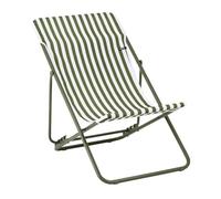 Lafuma MOBILIER - Transat Jardin Pliable - Chilienne Multi-Positions - Maxi Transat - Airlon - Vert Rayure Moss - Fabriqué en France - LFM5393_A000 - Garantie 5 Ans - L.83xl.62xH.91cm
