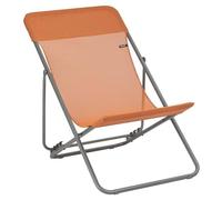 Lafuma Transat Jardin Pliable - Chilienne Multi-Positions - Largeur 58cm - Maxi Transat - Batyline® Iso - Orange Clementine Mobilier