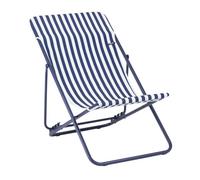 Lafuma - Transat Jardin Pliant Multi-Positions | Fabriqué en FRANCE - Garantie 5 ans - Bleu - Largeur généreuse 58 cm, Toile déco agréable au toucher, Pliage compact à plat