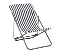 Lafuma - Transat Jardin Pliant Multi-Positions | Fabriqué en FRANCE - Garantie 5 ans - Gris - Largeur généreuse 58 cm, Toile déco agréable au toucher, Pliage compact à plat