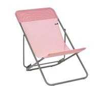 Lafuma - Transat Jardin Pliant Multi-Positions : Largeur 58 cm | Fabriqué en FRANCE - Garantie 5 ans - Rose - Largeur généreuse 58 cm, Résistant UV et pluie, séchage rapide, Pliage compact