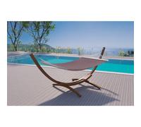 Lagoa Chocolat : Hamac Bois Sur Support 3,15 M - 1 Personne - Toile Poly-Coton Marron