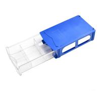 Lagomloot Boîte de rangement empilable en plastique pour pièces de quincaillerie, vis, organisateur de vis, boîte à outils d'atelier, bleu, 176 x 110 x 55 mm (taille S)