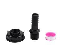 Lagomloot IBC Bouchon de réservoir S60 x 6 avec embout de tuyau en pouces, adaptateur en plastique noir pour réservoir d'eau, irrigation de jardin pluvial et utilisation agricole